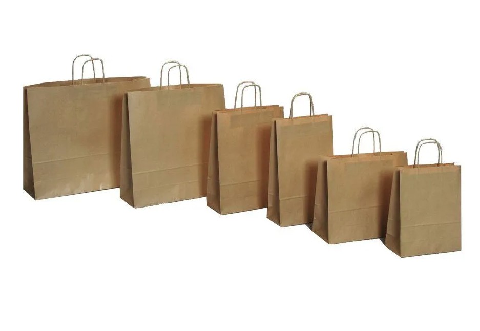 Torebka papierowa szara gładka 24x10x36 T8012 Lanex